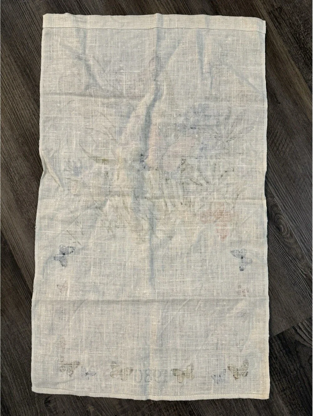 Vintage 1980 Linen Kitchen Calendar Tea Towel or Wall Hanging Butterflies
